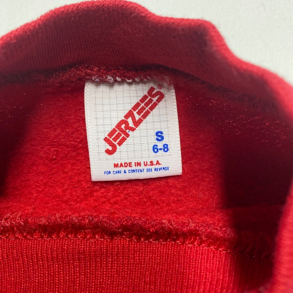 Vintage Jerzees Millers Racing Team Red Crewneck Sweatshirt Kids S 6-8 USA Made - Picture 2 of 7